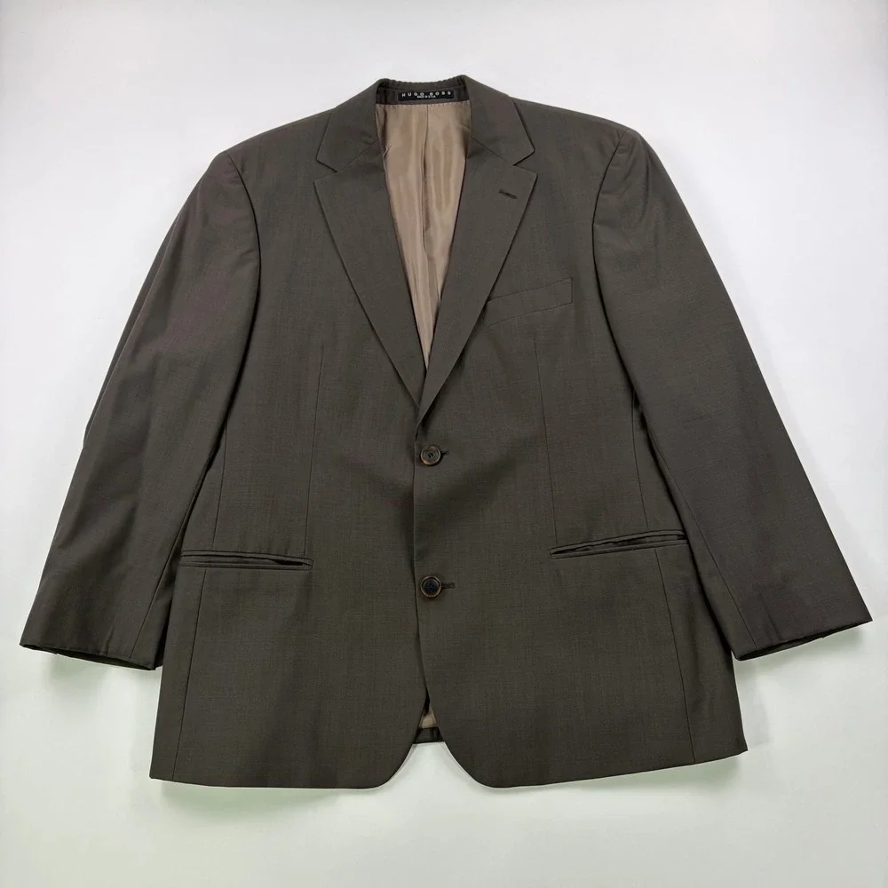 Hugo Boss Pasolini/Movie Blazer Mens 40R Brown Guabello Super 130s Wool USA